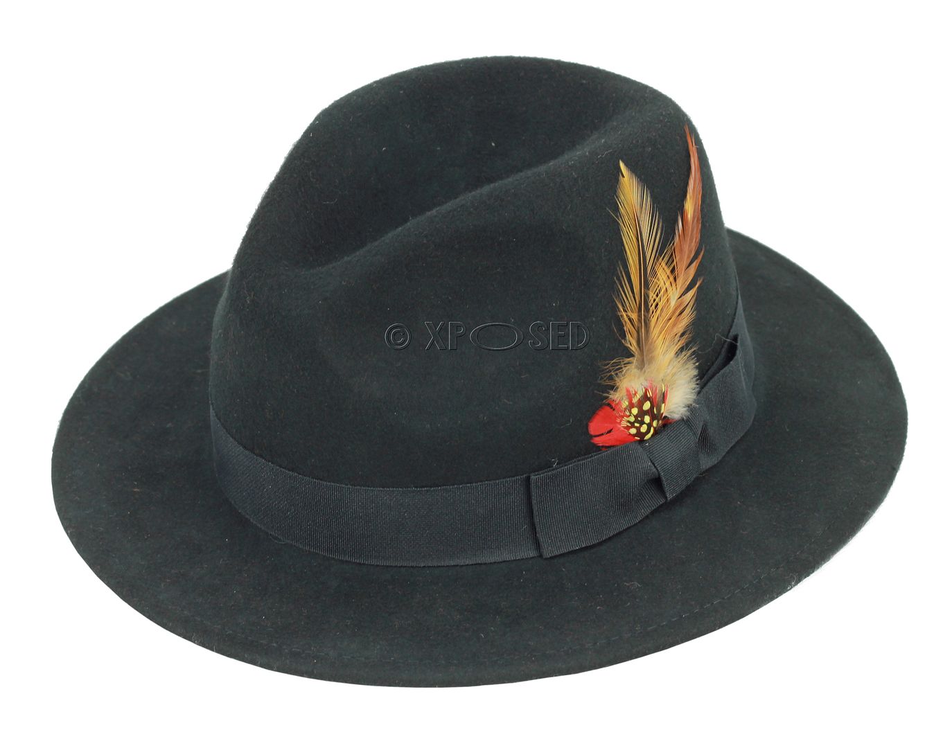 Unisex Mens Women Vintage 100Felt Wool Wide Brim Crushable Fedora